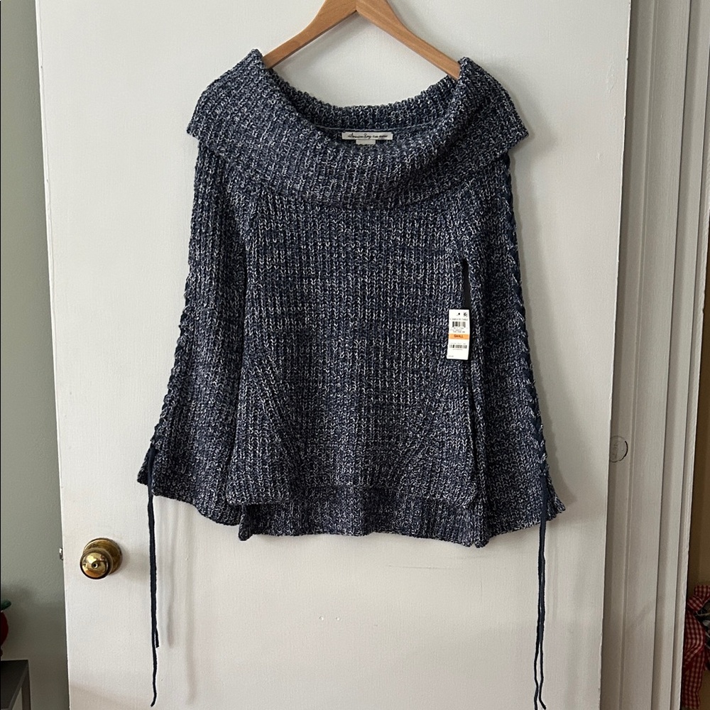 American Rag Navy Cowl Neck Sweater. Size S. NWT